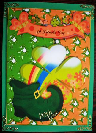 St Patricks Day Scalloped Edge Envelope Card by Helen Gomm