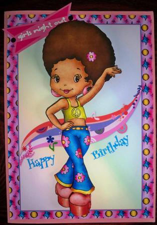 Disco Diva Card Front Decoupage by Helen Gomm
