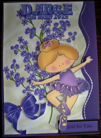 Little Ballerina in Purple Dress, Wavy Edge by Helen Gomm