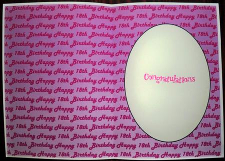 Pink 18th Birthday Insert by Helen Gomm