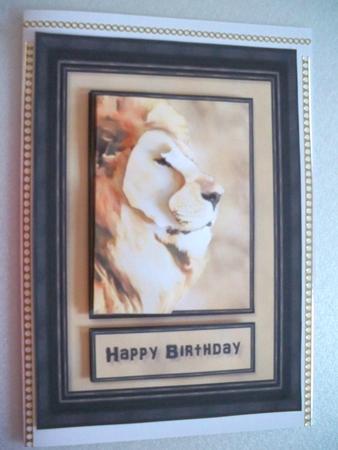 Lion Birthday Card Front by Helen Gomm