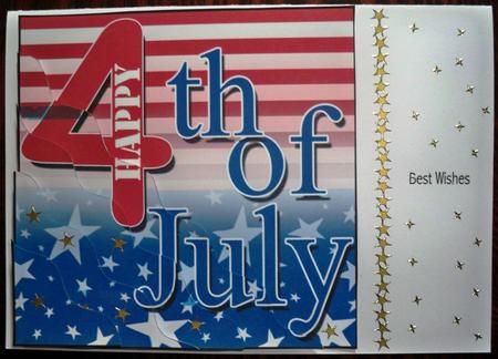 4th July Wavy Corner Side Stacker Topper by Helen Gomm
