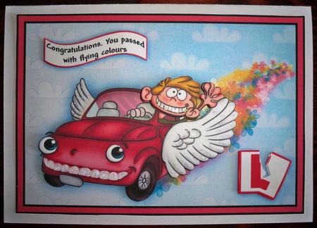 You Passed with Flying Colours Topper & Decoupage by Helen Gomm