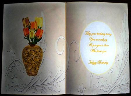 Vase of Tulips Insert with Verse by Helen Gomm