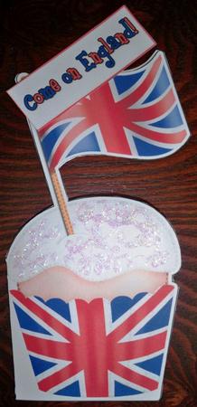 Flying the Flag Uk Cupcake Felties Shaped Card by Helen Gomm