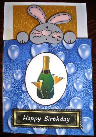 Bunny with Bubbly and Balloons by Helen Gomm