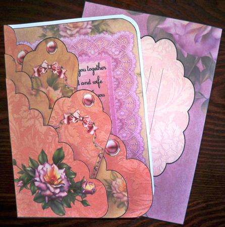 Rose Pink Scalloped Corner Pocket Tag Kit by Helen Gomm