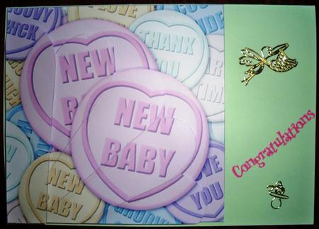 New Baby Sweet Heart Fan Pyramage Topper by Helen Gomm