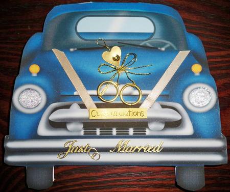 Blue Car Shaped Card by Helen Gomm
