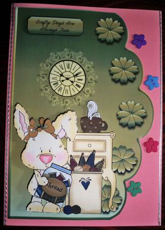 Crafty Days Are Always Fun Scallope Curve Card by Helen Gomm