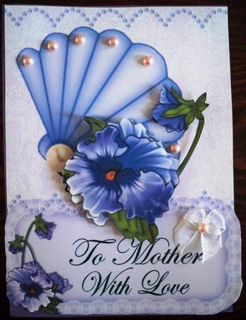 Mother's Day Pansy Fan Front by Helen Gomm