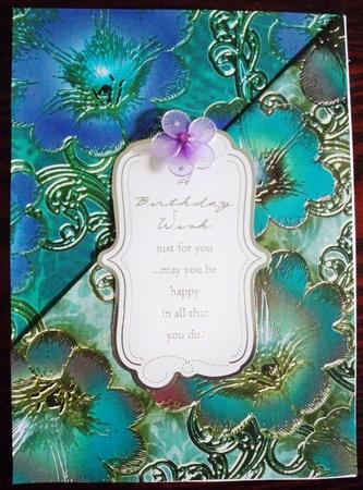 Blue Lilac 1 Giant Florals A4 Backing Paper by Helen Gomm
