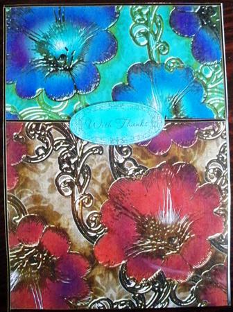 Red Purple 1 Giant Florals A4 Backing Paper by Helen Gomm