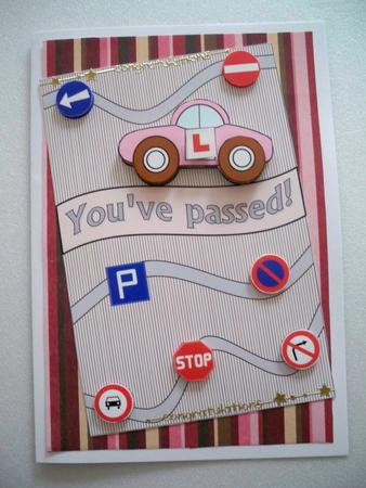 Congratulations for New Driver (pink Background) by Helen Gomm