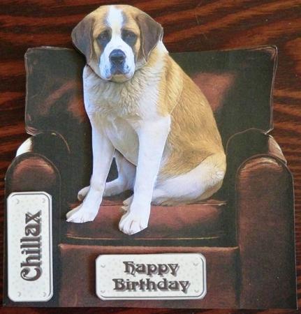St Bernard Sat in an Armchair by Helen Gomm