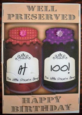 A5 Well Preserved 100th Birthday Jams Scalloped Corner by Helen Gomm