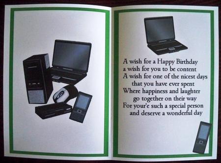 Computer Etc, in Green, A5 Insert with Verse by Helen Gomm