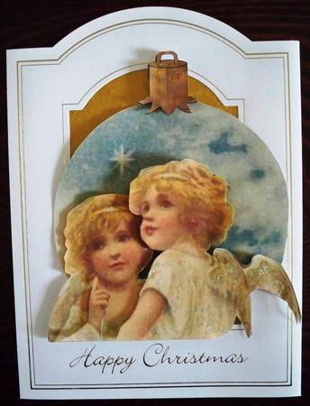 Angels with Star Bauble Card by Helen Gomm