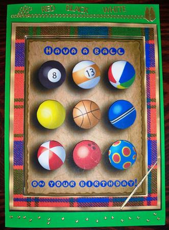 Sporty Have a Ball on Your Birthday Card by Helen Gomm
