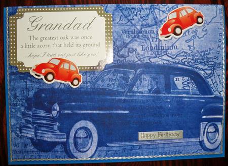 Car Map Roadtrip Blue A4 Backing Paper by Helen Gomm