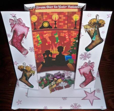 Double Fold Christmas Fireplace Kit by Helen Gomm