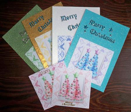Christmas Tree Lace Squares Toppers by Helen Gomm