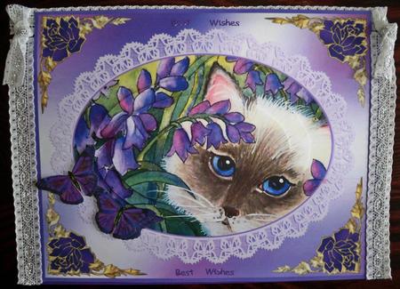 Cat and Bluebells Step by Step Decoupage by Helen Gomm