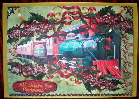 All Aboard for Christmas - Xmas Train Pyramid by Helen Gomm