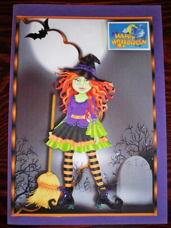 The Witching Hour Scalloped Edge Envelope Card by Helen Gomm