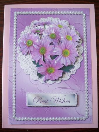 Lavender & Lace Decoupage Quick Card Front by Helen Gomm