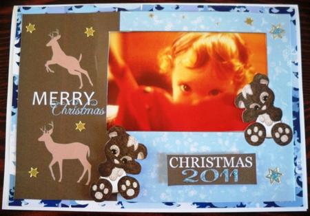 Baby Boy Photo Christmas Card by Helen Gomm