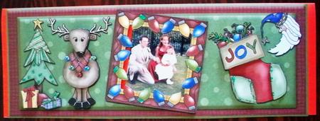 Large Dl Framed in Christmas Lights Photo Card Front by Helen Gomm