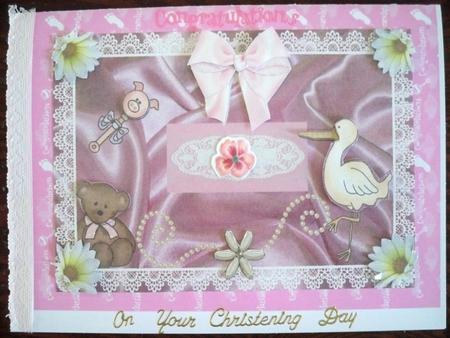 Baby Girl Birth Announcement - Congratulations - Christening by Helen Gomm