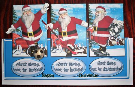Sporting Santa 3 Panel Screen Kit by Helen Gomm