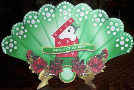 Christmas Polar Bear Fan & Stand by Helen Gomm