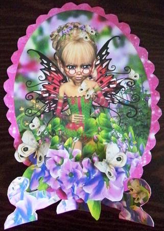 Cute Little Fairy Birthday Plate Card and Stand by Helen Gomm