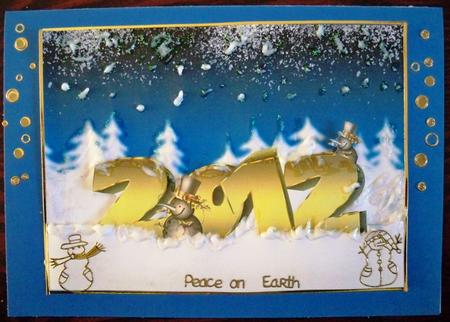 Full Sheet Size New Year Card Front by Helen Gomm