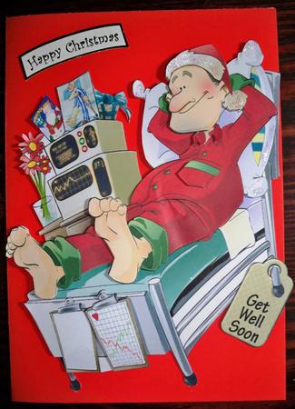 Get Well Soon Dude Ii Christmas Decoupage Sheet by Helen Gomm