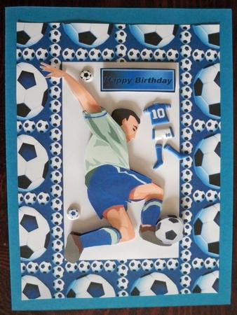 Blue Footballer by Helen Gomm