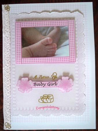 Beautiful A4 Baby Girl Cardfront by Helen Gomm