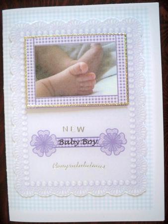 Beautiful A4 Baby Boy Cardfront by Helen Gomm