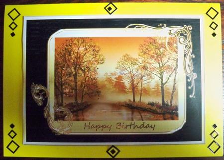 A4 Sunset Scene - Birthday by Helen Gomm