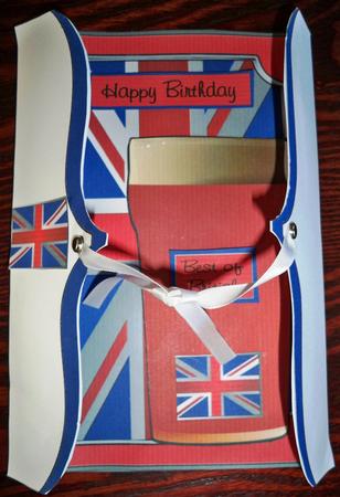 Union Jack Bracket Card-topper with Pint by Helen Gomm