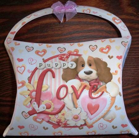 Valentines Pillow-box Handbag/gift Box 3 by Helen Gomm