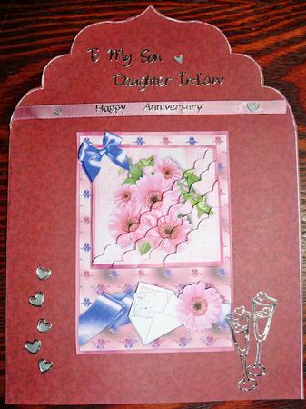 Burgandy Engraved Elegant Top Card Base by Helen Gomm