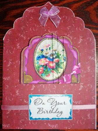 Burgandy Texture Elegant Top Card Base by Helen Gomm