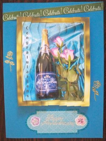 Champagne and Roses Wavy Edge by Helen Gomm