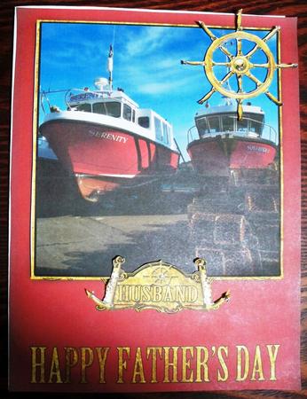 Father's Day Boat Card Front by Helen Gomm