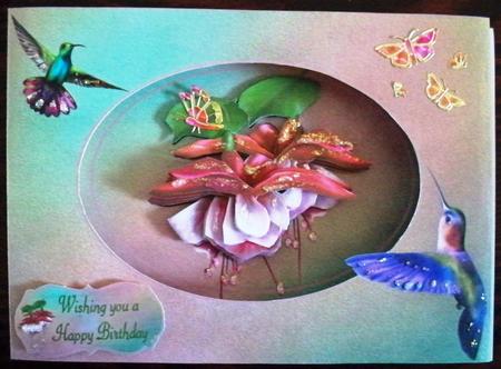 Flowers and Feathers Oval Window Kit by Helen Gomm