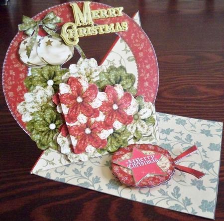 Christmas Bells Over the Edge Easel Card by Helen Gomm